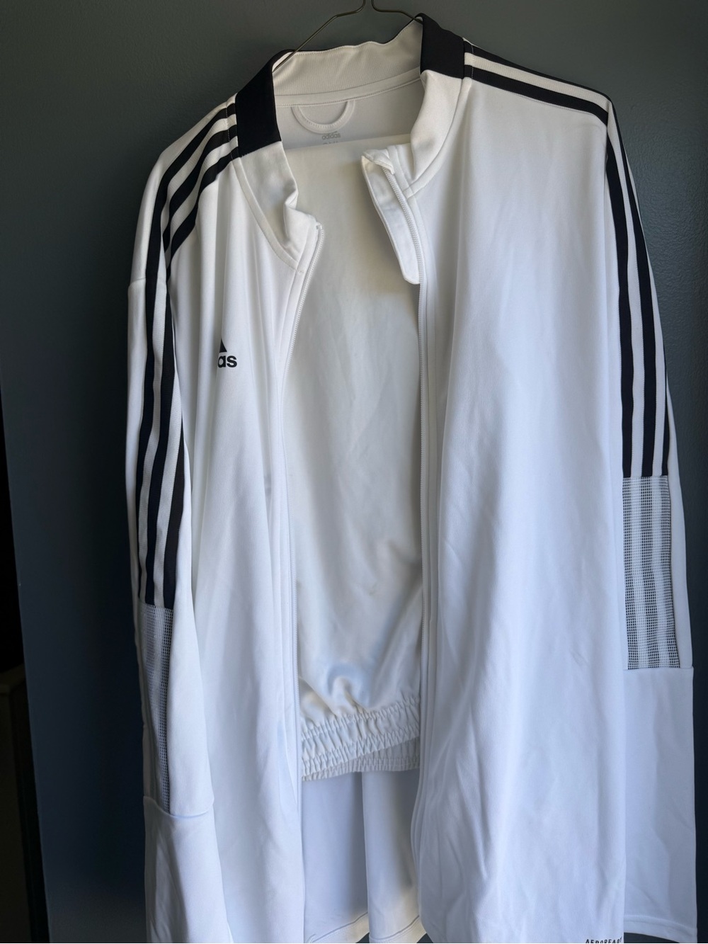 Adidas Men’s White with Black Stripes tracksuit